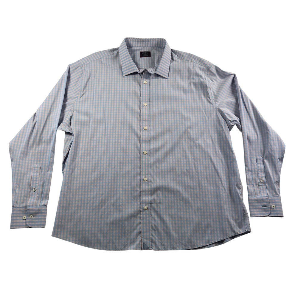 UNTUCKit Benson Relaxed Fit Gingham Shirt Mens 3XL Blue Pink Performance 41839
